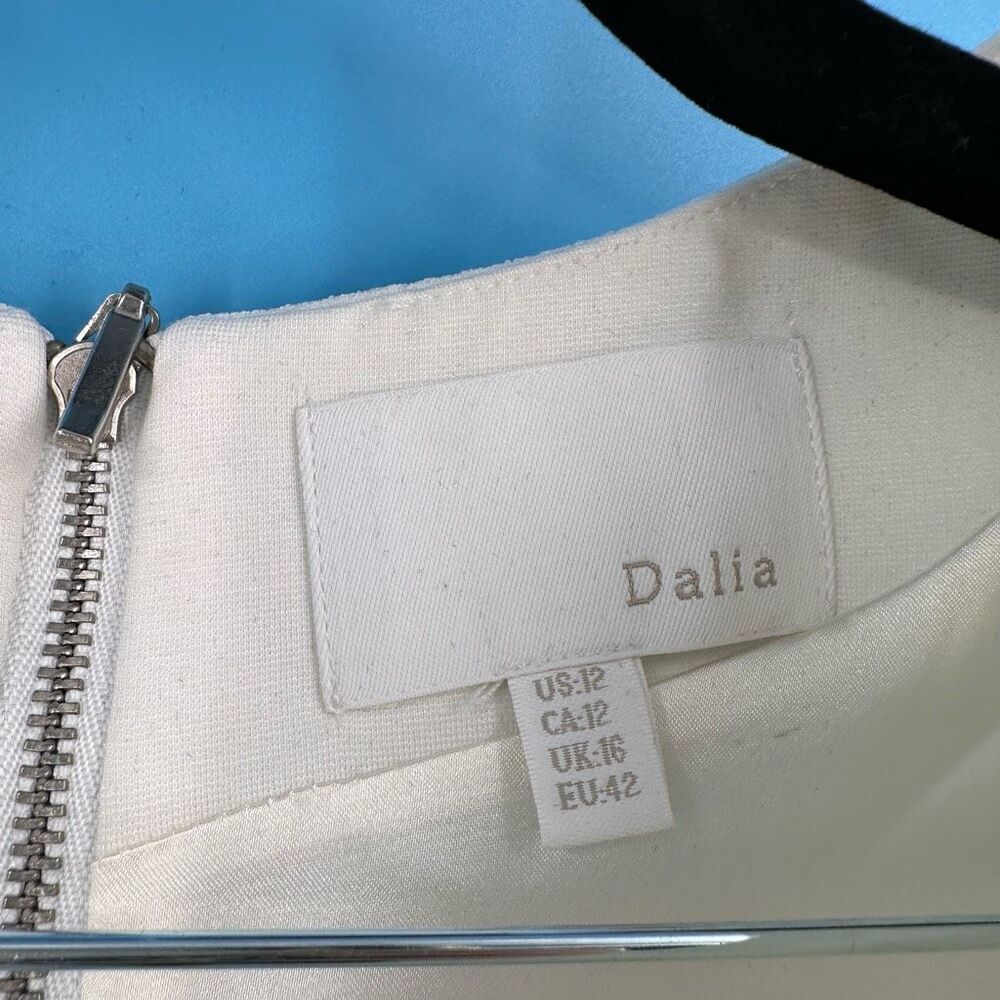 NWT Dalia Women's Sleeveless Fully Lined V-Neck Sheath Midi Dress Ivory‎ Size 12 - Picture 4 of 12